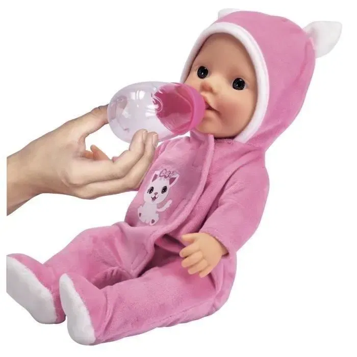 Simba - New Baby Born 30cm - Poupée Fille en Pyjama Chat - Accessoires Inclus - Dès 3 Ans