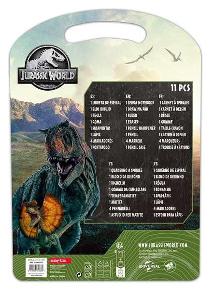 Safta Set d'écriture Jurassic World pour enfants - 27 x 37.5 x 3 cm - À partir de 3 ans Safta Set d'écriture Jurassic World pour enfants - 27 x 37.5 x 3 cm - À partir de 3 ans