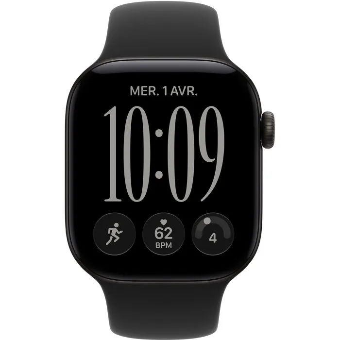 Apple Watch Series 12 GPS - 42mm - Boîtier Aluminium Noir - Bracelet Sport Noir S/M