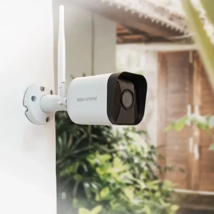 CamFirst OutDoor SCS SENTINEL - Caméra de surveillance extérieure Full HD 1080p, 110°, vision nocturne, détection de mouvement et interphonie
