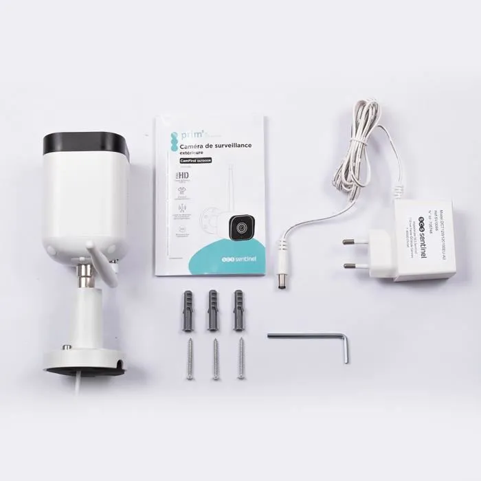 CamFirst OutDoor SCS SENTINEL - Caméra de surveillance extérieure Full HD 1080p, 110°, vision nocturne, détection de mouvement et interphonie