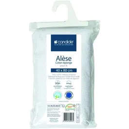 Candide 232003 Alèse d'éveil en éponge imperméable 40x80 cm - Blanc - Pour berceau, en coton et polyester, confortable et absorbante