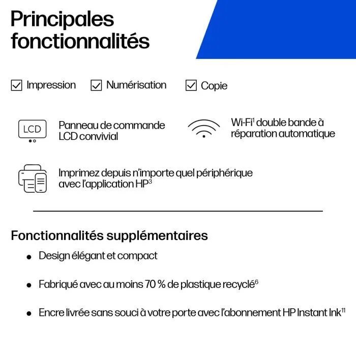 HP DeskJet 2910 - Imprimante multifonction couleur jet d'encre sans fil - 3 mois Instant Ink inclus avec HP+