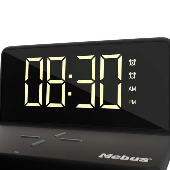 Mebus 25622 Réveil numérique avec chargeur sans fil Noir Mebus 25622 Réveil numérique avec chargeur sans fil Noir