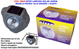 SIFER Lampe Solaire Effet Pierre 15x10 cm HL8070 HL8070 Grande Taille