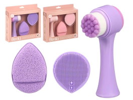 BERILO Set d'exfoliation faciale 3 pièces Lila + Rosa