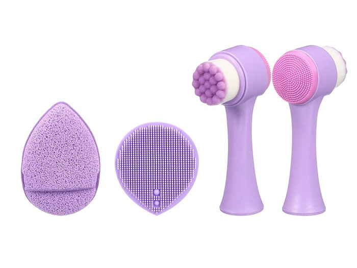 BERILO Set d'exfoliation faciale 3 pièces Lila + Rosa