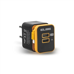 Elbe CARG-2000-N Chargeur USB mural double port 2.1A + 1A avec câble Micro USB intégré pour Android Elbe CARG-2000-N Chargeur USB mural double port 2.1A + 1A avec câble Micro USB intégré pour Android