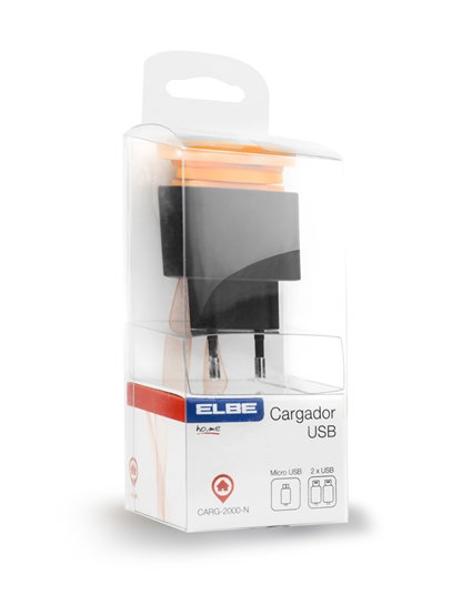 Elbe CARG-2000-N Chargeur USB mural double port 2.1A + 1A avec câble Micro USB intégré pour Android Elbe CARG-2000-N Chargeur USB mural double port 2.1A + 1A avec câble Micro USB intégré pour Android