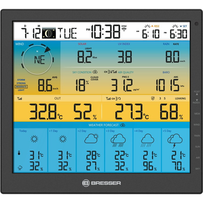 Bresser Weather Center 7-in-1 Solar 6-days 4cast Pro SF Station Météo Bresser Weather Center 7-in-1 Solar 6-days 4cast Pro SF Station Météo
