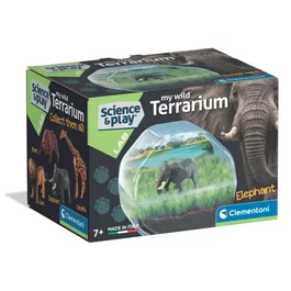 Clementoni Mini Terrarium Kit Créatif Éléphant - Comprend Disque de Tourbe, Graines, Figurine et Décor pour Recréer un Habitat Naturel