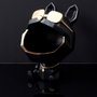 Home Deco Factory Sculpture vide-poches chien avec lunettes noir