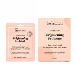 IDC Institute Skin Solutions Brightening Probiotic Mask - Masque Visage Probiotique Illuminant 100% Biodégradable pour une Peau Saine et Radiante