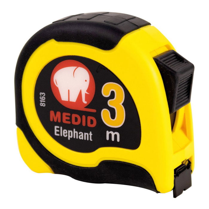 ELEPHANT 8163 (3X16) Flexomètre bi-matériau 3 mètres - Ruban à mesurer métal et PVC