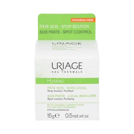 Uriage Hyseac SOS Pâte Nuit - Crème de traitement local anti-imperfections pour le visage - 15 g