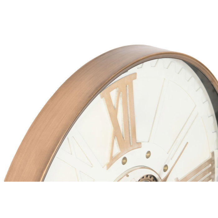 Horloge Murale Home ESPRIT Blanc Doré Métal Verre Urbaine 80 x 8 x 80 cm