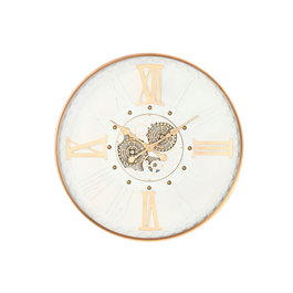 Horloge Murale Home ESPRIT Blanc Doré Métal Verre Urbaine 80 x 8 x 80 cm