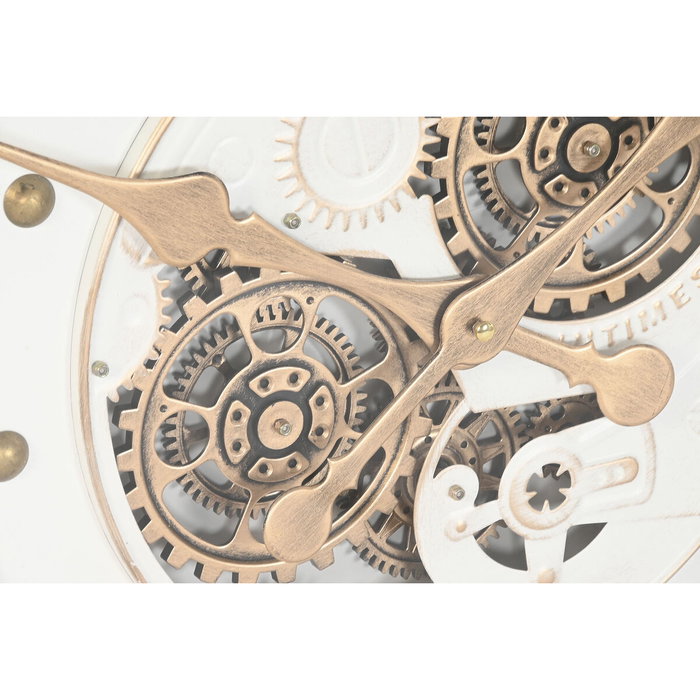 Horloge Murale Home ESPRIT Blanc Doré Métal Verre Urbaine 80 x 8 x 80 cm