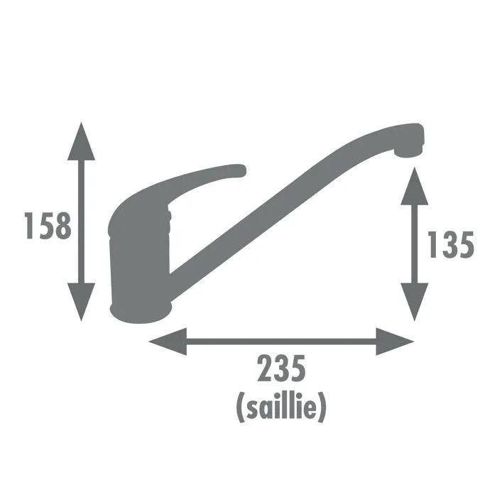 Mitigeur d'évier RAVEA Edouard Rousseau - Chromé - Fabrication française certifiée NF - Cartouche céramique 40 mm - Laiton