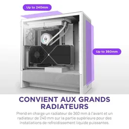 NZXT Boitier PC Gaming H5 Flow Blanc (CC-H52FW-01) - Boitier Moyen-Tour ATX avec Mesh, Refroidissement Optimisé et Gestion des Câbles