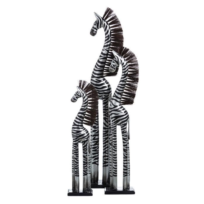 BigBuy Home Figurine Décorative Noir Argenté Bois BigBuy Home Figurine Décorative Noir Argenté Bois