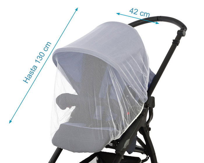 KioKids Moustiquaire de Poussette en Tissu Blanc, Protection Anti-Moustiques Universelle pour Bébé