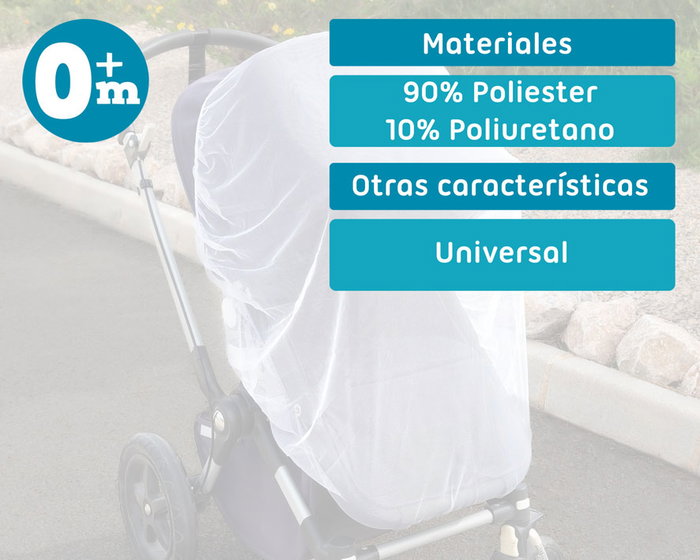 KioKids Moustiquaire de Poussette en Tissu Blanc, Protection Anti-Moustiques Universelle pour Bébé