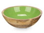 Giftdecor Plat creux 20 x 7 x 20 cm bois de manguier vert émaillé (Set de 12)
