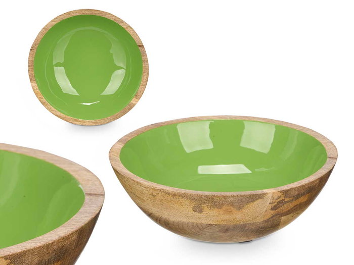 Giftdecor Plat creux 20 x 7 x 20 cm bois de manguier vert émaillé (Set de 12) Giftdecor Plat creux 20 x 7 x 20 cm bois de manguier vert émaillé (Set de 12)