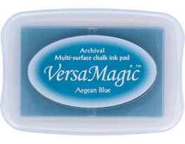 Tsukineko Versamagic Tampon encreur bleu mer Égée effet craie 95x65mm