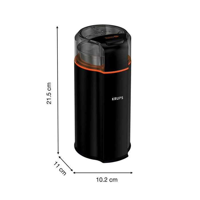 Krups GX332810 Moulin électrique Noir 175 W 90 g Krups GX332810 Moulin électrique Noir 175 W 90 g