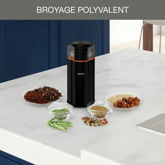 Krups GX332810 Moulin électrique Noir 175 W 90 g Krups GX332810 Moulin électrique Noir 175 W 90 g