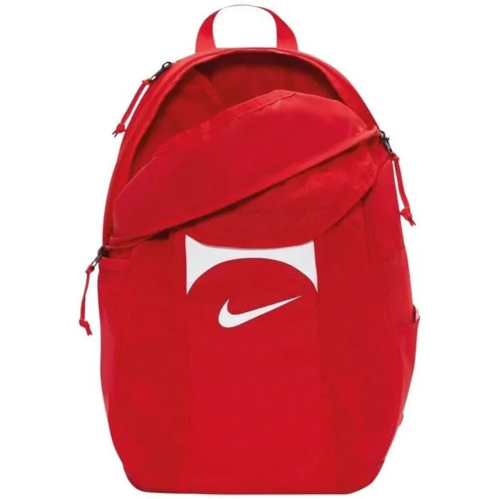 Nike ACADEMY TEAM Sac à dos Sport 30L Rouge avec Technologie Storm-FIT, Housse de Pluie Intégrée et Aération Mesh - pour Entraînement et Vie Active