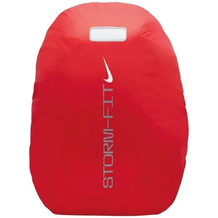 Nike ACADEMY TEAM Sac à dos Sport 30L Rouge avec Technologie Storm-FIT, Housse de Pluie Intégrée et Aération Mesh - pour Entraînement et Vie Active