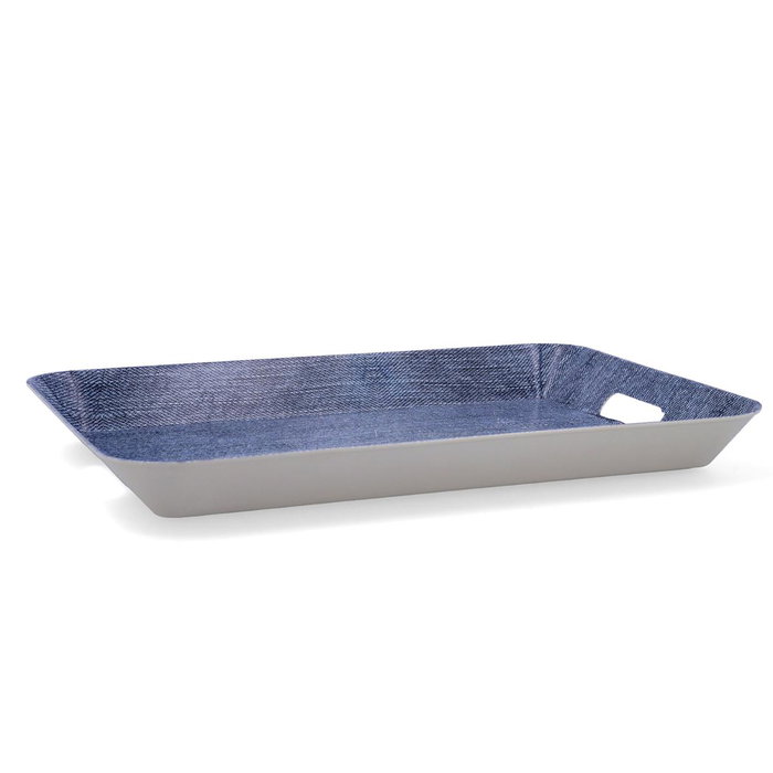 Quid Plateau Rectangulaire en Polypropylène Habitat Bleu 41x32x4,5 cm (24 Unités)