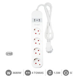 GSC Evolution Multiprise Intelligente Wi-Fi/Bluetooth 4T + 2 USB + Type-C