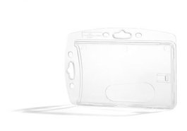 Durable Porte-badge Rigide 10 Pièces - Boîtier Transparent Fermé pour Carte Sécurité 54 x办事85 mm - Format Portrait ou Paysage - Avec Encoche de Retrait Facile