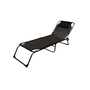 Marbueno Tumbona Plegable Acier avec Coussin Jardin et Piscine 190x58x27 cm Noire 10004