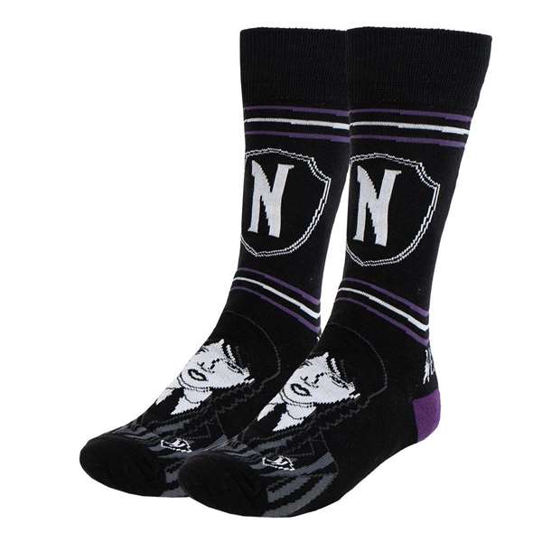 Cerda Lot de 3 Paires de Chaussettes Wednesday Modèle T3643 Taille 36-43 - Sans Couleur Défini - Adulte
