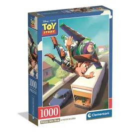 Clementoni Compact 1000 Pièces - Puzzle 70 x 50 cm Toy Story avec Poster, Boîte Compacte