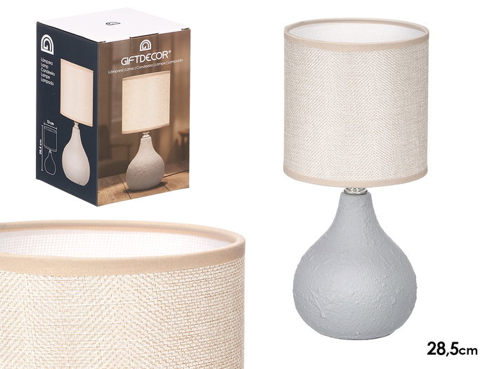 Giftdecor Lampe de Table Abombado Gris 13x20x13 cm Céramique Plastique Métal Tissu (Set de 12) Giftdecor Lampe de Table Abombado Gris 13x20x13 cm Céramique Plastique Métal Tissu (Set de 12)