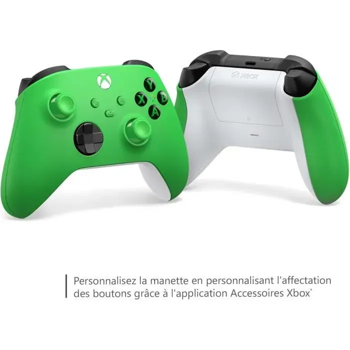Microsoft Manette sans fil Xbox Velocity Green - Design modernisé avec surfaces texturées, bouton de partage et connexion rapide Microsoft Manette sans fil Xbox Velocity Green - Design modernisé avec surfaces texturées, bouton de partage et connexion rapide