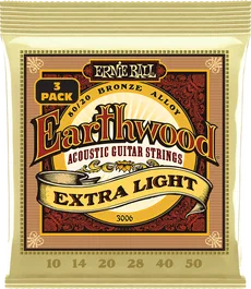 ERNIE BALL Earthwood 92/8 Phosphor Bronze Extra Light 10-50 Tripack (3)
