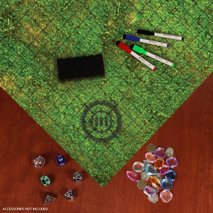 Enhance Kit de campagne de tapis quadrillé DnD vert Enhance Kit de campagne de tapis quadrillé DnD vert