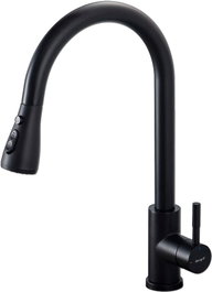 IBERGRIF Mitigeur de cuisine avec douchette extractible noir M22136B