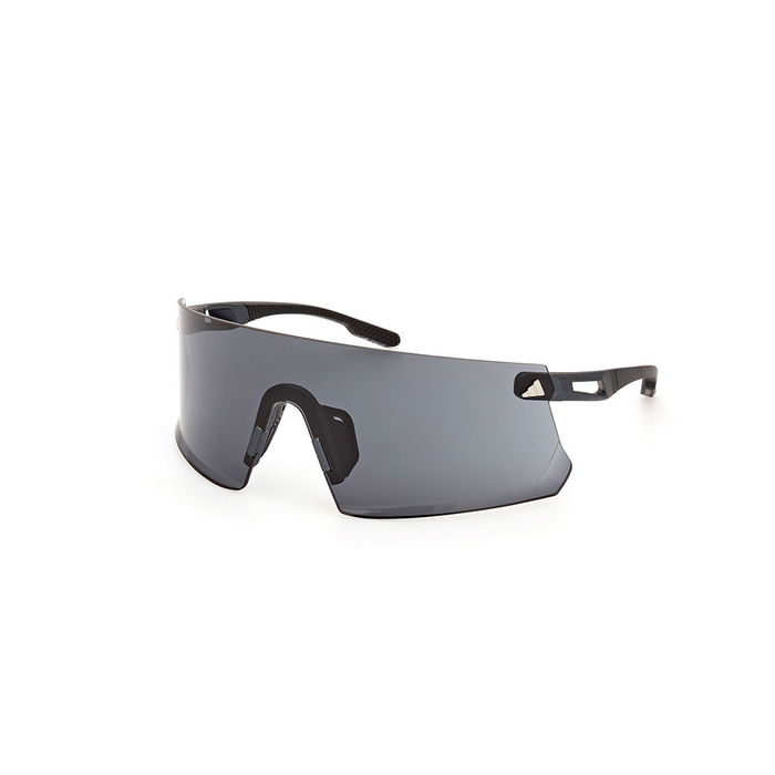 Adidas Sport Lunettes de soleil DUNAMIS SP0090 02A Unisexe Noir Gris Fumé Noir Mat Forme Bouclier Injection 120mm