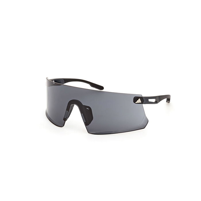 Adidas Sport Lunettes de soleil DUNAMIS SP0090 02A Unisexe Noir Gris Fumé Noir Mat Forme Bouclier Injection 120mm