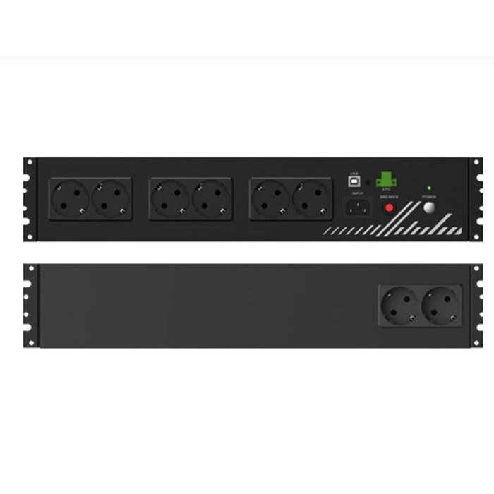 Phasak PH 9202 UPS 800 VA Rack 19 Compact 480W 8 Prises Schuko