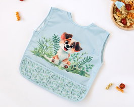KioKids Babero Imperméable avec Poche Bleu pour Bébé +4 Mois Polièster TPU