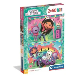 Clementoni - Puzzle Gabby et la maison magique - 2 puzzles de 60 pièces - Pour enfants dès 3 ans - Développe l'observation et la logique